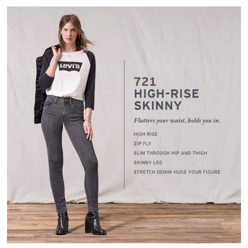 💖 LEVI'S 721 High Rise Skinny Jeans - Picture 3 of 16